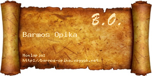 Barmos Opika névjegykártya